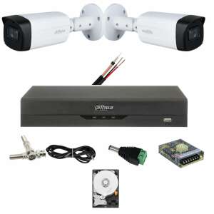 Dahua 2 CCTV készlet 5 MP, IR 80M, 3.6mm lencse, Starlight, Dahua DVR 4 csatorna, 5 MP, Tartozékok - Dahua