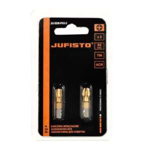 Jufisto PZ3 screwdriver bits, 2 pack, 25mm, 1/4 inch, S2 steel - Bit head