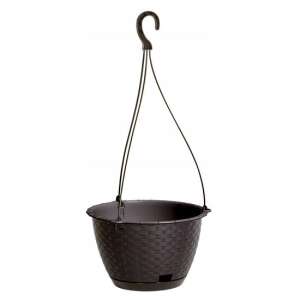 Prosperplast Rato Kerek brown hanging planter with chain, 24.3x16 cm - Landscaping