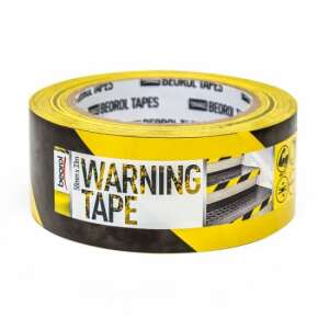 Beorol Warning Tape, 50mm x 33m, Yellow and Black, Self-Adhesive - Safety & Marking tape