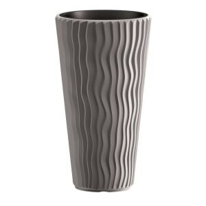 Prosperplast Homokmintás Virágcserép - Magas, Ezüst - 40x71 cm