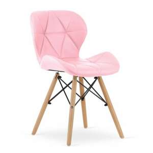 Artool Lago Scandinavian Style Chair, Eco-leather, Wood, Pink, 47x52x73 cm