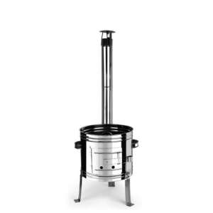 Stainless steel cauldron stove with chimney, 31x51 cm - Wine & brandy brewing