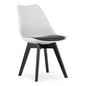 Artool Scandinavian Style Chair, Mark, PP, wood, black-white, black cushion, 49x43x82 cm