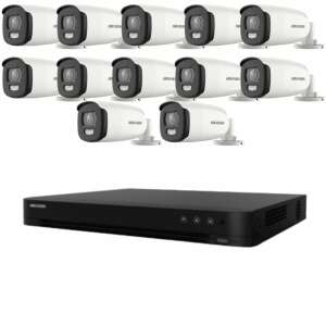 Hikvision 12 camera 5MP ColorVu security system with DVR, 16 channels, 8MP - Hikvision Security Camera