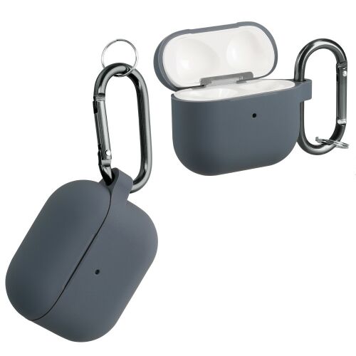 Kwmobile gray silicone case for Apple AirPods 3 with carabiner