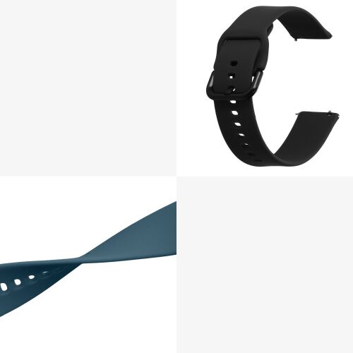 Paski do zegarka KWmobile z silikonu w kolorze czarnym i niebieskim do Huami Amazfit GTS 4/2 Mini