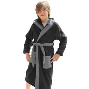 Gray hooded bathrobe for kids, Homelevel, size 140, organic cotton - Bath Towel, Washcloth, Hooded Towel