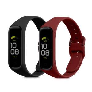 2-pak Samsung Galaxy Fit 2 paski wymienne, czarne i czerwone silikonowe paski do zegarków - Pasek do inteligentnego zegarka
