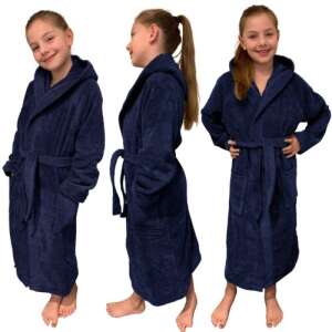 Homelevel modrý bavlnený detský župan z rôznych uhlov - Bábätká & Batoľatá