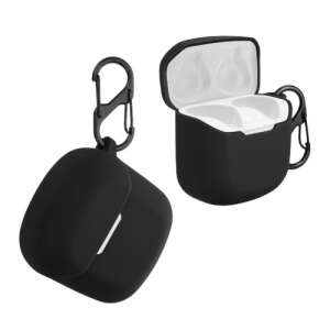 kwmobile Husă Silicon Neagră pentru Căști JBL Club Pro+ TWS - Accesorii pentru căști