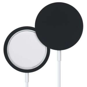 Kwmobile black silicone protective cover for Apple MagSafe Charger Pad - Headset Accessory