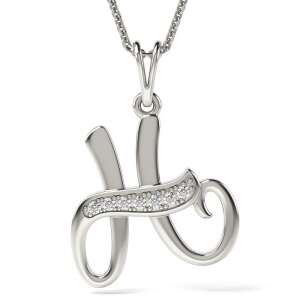 Сребърен колие с висулка с инициал H - Дамско колие