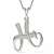 Сребърен колие с висулка с инициал H