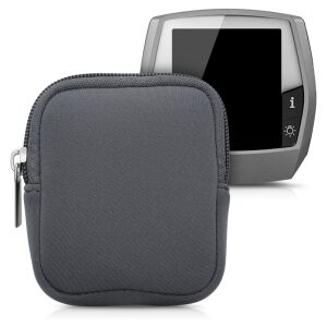 kwmobile gray neoprene protective case next to Bosch Intuvia e-bike display - Headset Accessory