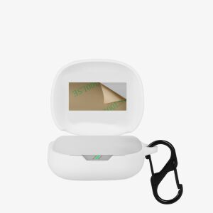 Husa silicon albă kwmobile pentru JBL Wave 300 TWS, vedere deschisă - Accesorii pentru căști