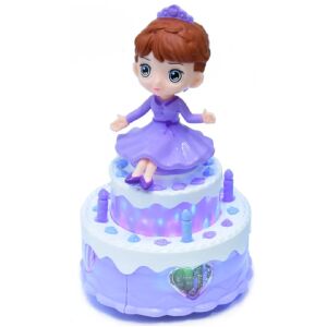 Meseszépség forgó zenélő torta játék hercegnő figurával - Zenélő játék