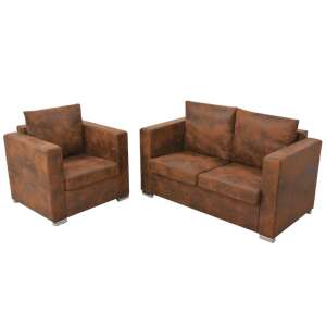 vidaXL 2 piece faux leather sofa set 53408952 - VidaXL Sofa