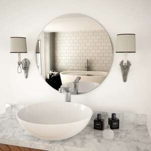 vidaXL oglindă rotundă 60 cm, oglindă de baie, oglindă de perete, oglindă decorativă, oglindă modernă