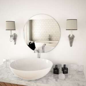 oglindă de perete rotundă vidaXL 50 cm, oglindă de baie, oglindă decorativă, oglindă modernă, oglindă minimalistă