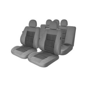 Gray universal car seat covers set, UMB1 premium luxury, for front and back seats - Car seat cover