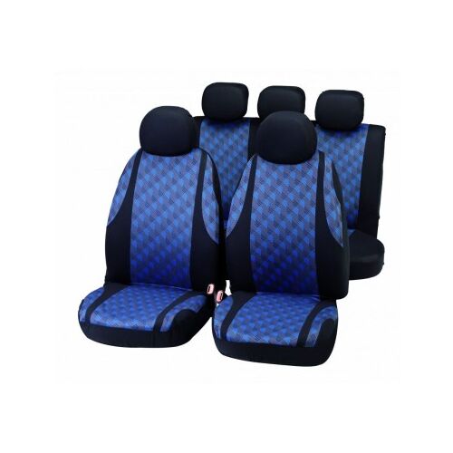 Bottari Jacquard Fekete-Kék Autó Üléshuzat Szett - 5 Üléses