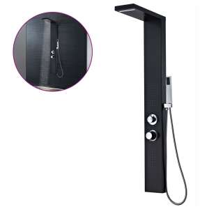 vidaXL fekete alumínium zuhanypanel többféle zuhanyfejjel - Zuhanyfej
