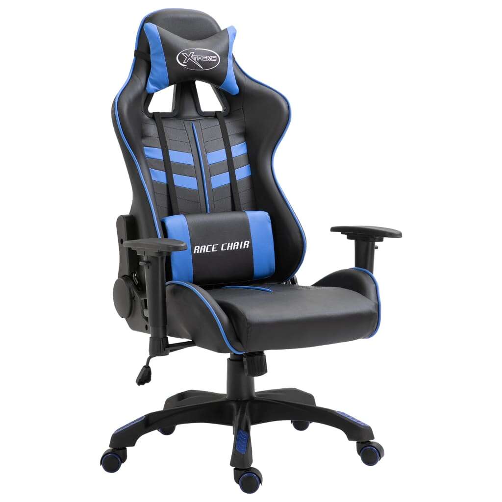 Vidaxl műbőr gamer szék - fekete-kék