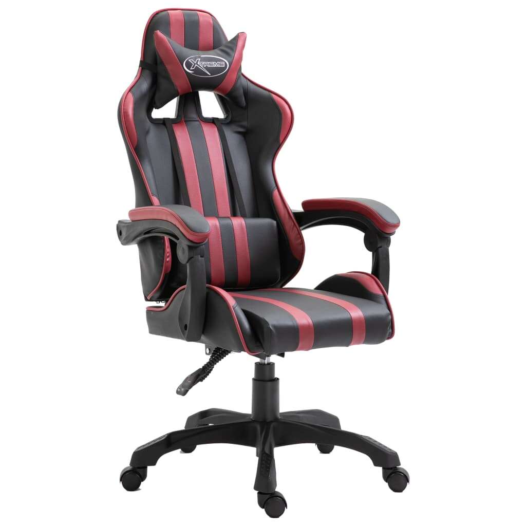 Vidaxl műbőr gamer szék - fekete-bordó