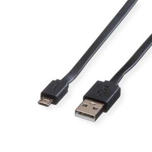 ROLINE Kábel USB 2.0, A-MicroB, M/M, 1m, fekete 90899143 