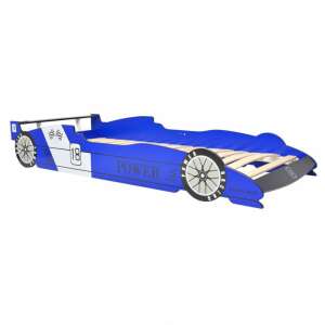 vidaXL blue racing car bed frame for kids, 90 x 200 cm - Furniture