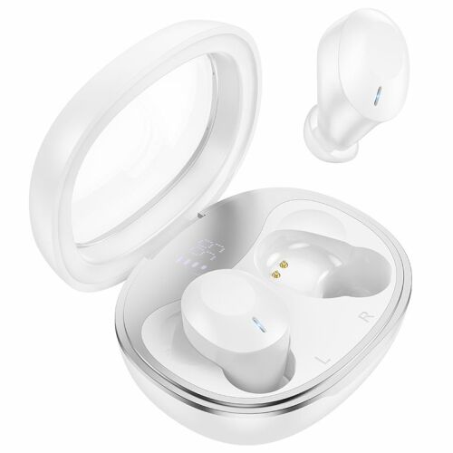 HOCO EQ3 Căști True Wireless - Albe. Căști Bluetooth 5.3 cu carcasă de încărcare.