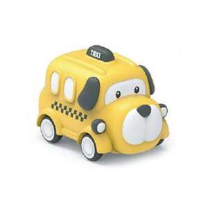 Taxi galben cu față de câine, jucărie cu tragere înapoi, pentru copii - Premergatoare, Premergatoare și Jocuri de dezvoltare pentru copii mici