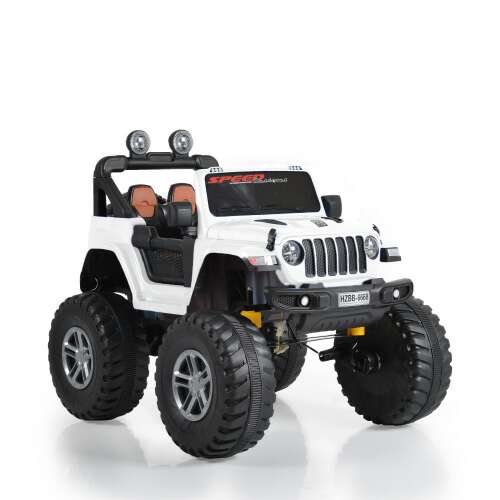 Moni Fuego Jeep 3 sebességes fehér elektromos kisautó gyerekeknek, elülső, szögletes nézet - Moni