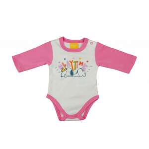 Snoopy mintás hosszú ujjú baba body, fehér és világos pink színben, 74-es méretben - Asti