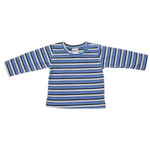 Kék és fehér csíkos hosszú ujjú kisfiú póló - Gyerek hosszú ujjú póló
