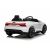 A fehér Moni Audi RS E-TRON elektromos autó hátsó nézete gyerekeknek