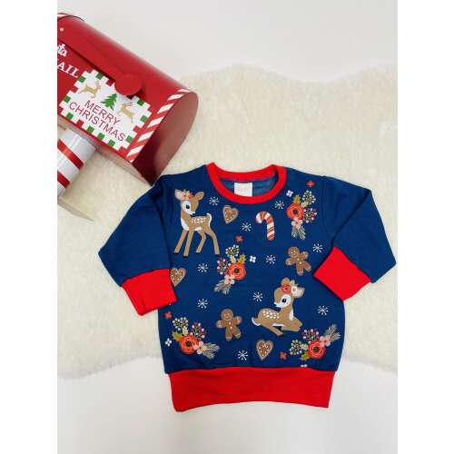 Karácsonyi Őzikés Pulóver - 92-es méret