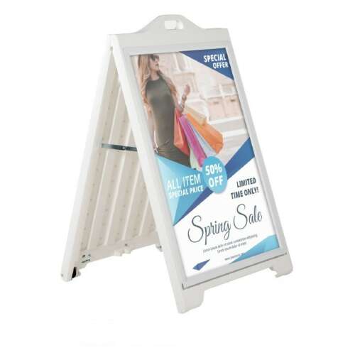 SignPro Utcai Megállító tábla védőlencsés, A-keret járda tábla védőlencsével, 610 x 915 mm