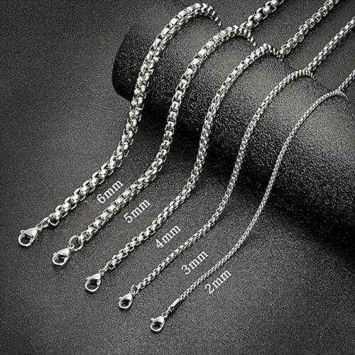 Rozsdamentes acél box chain férfi nyaklánc, 3 mm - választható méretben