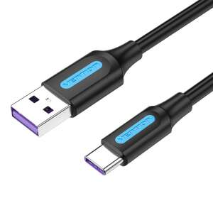 USB 3.0 A and USB-C cable Vention COZBD 0,5m Black PVC