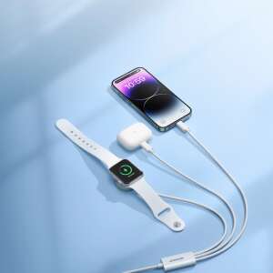 Joyroom S-IW007 3-in-1 magnetisches Ladekabel im Einsatz, zum Aufladen einer Apple Watch, eines iPhones und AirPods - Smartwatch-Ladegerät