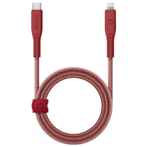 ENERGEA Flow USB-C auf Lightning Kabel, rot, 1.5m, 60W, 3A, Schnellladen