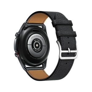 Samsung Galaxy Watch Szíj - Bőr - Fekete - 20mm 131452701 - Okosóra szíj