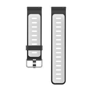 Beline 22mm fekete-fehér szilikon óraszíj - Okosóra szíj