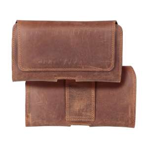 Brązowe skórzane etui na telefon z klipsami do paska dla telefonów DOOGEE S98 i Umidigi GT2 Pro 5G - OEM Kontakty telefoniczne