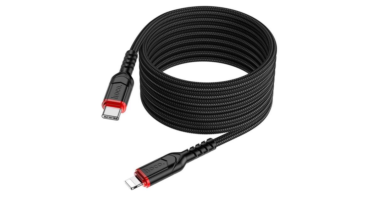 HOCO X59 VICTORY USB TYPE-C / LIGHTNING PD KABEL 20W 2 METER SCHWARZ 98278135