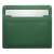 Spigen Valentinus green leather laptop sleeve with a laptop inside