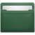 Spigen Valentinus green leather laptop sleeve with a laptop inside