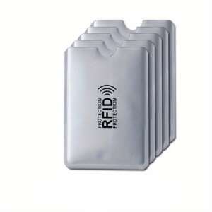 5 db RFID blokkolós kártya tartó tasak, Pvc anyag, ezüst színű